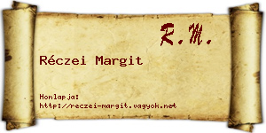 Réczei Margit névjegykártya